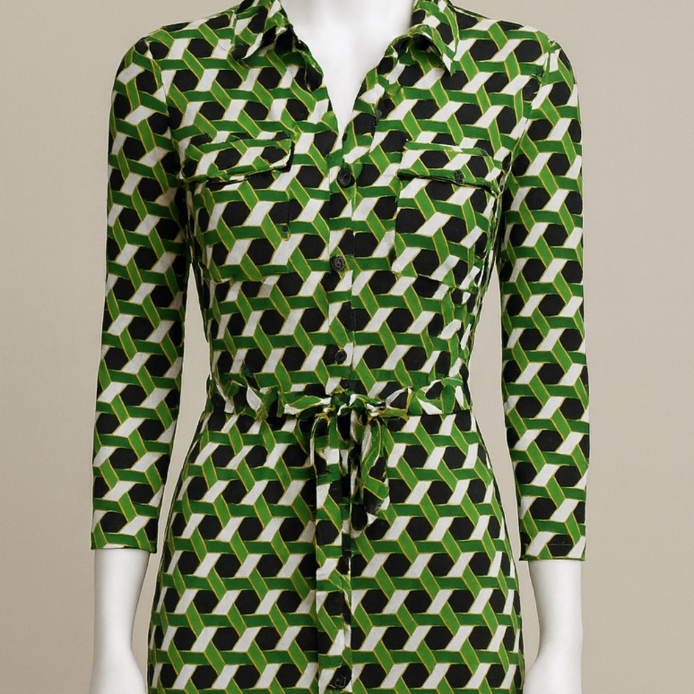 Merona Geometric Print Shirt Dress – Size L